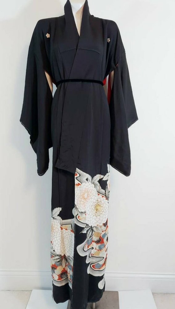 SOLD🦋 Vintag silk rayon Kimono Japanese robe - Picture 3 of 12